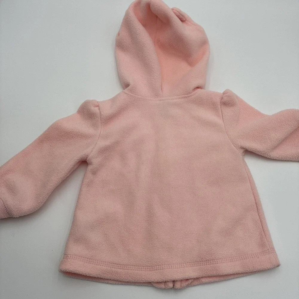 Gap Kids Baby Pink Fleece Critter Hood Leopard Zip Up Jacket 18-24 Months